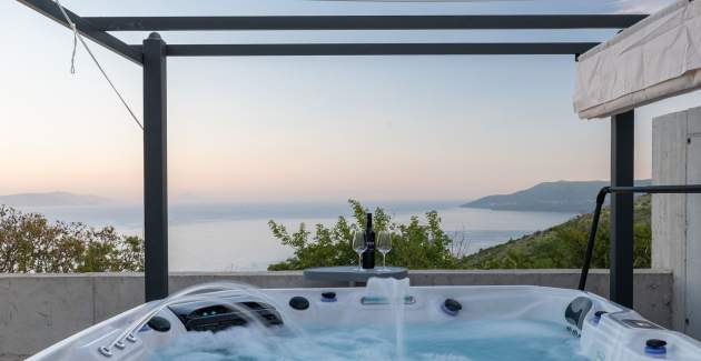 Villa Atrium mit Meerblick, privatem Pool, Whirlpool, Fitnessraum und Sauna