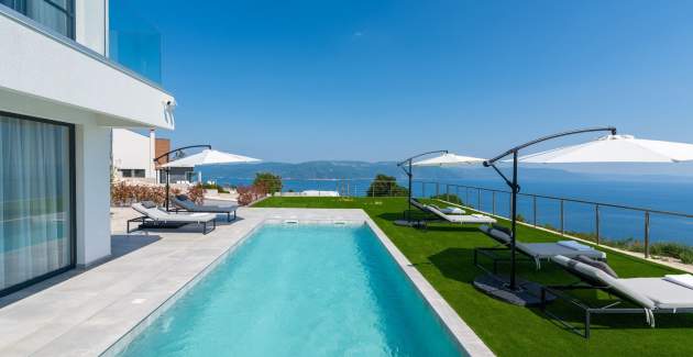 Villa Atrium mit Meerblick, privatem Pool, Whirlpool, Fitnessraum und Sauna